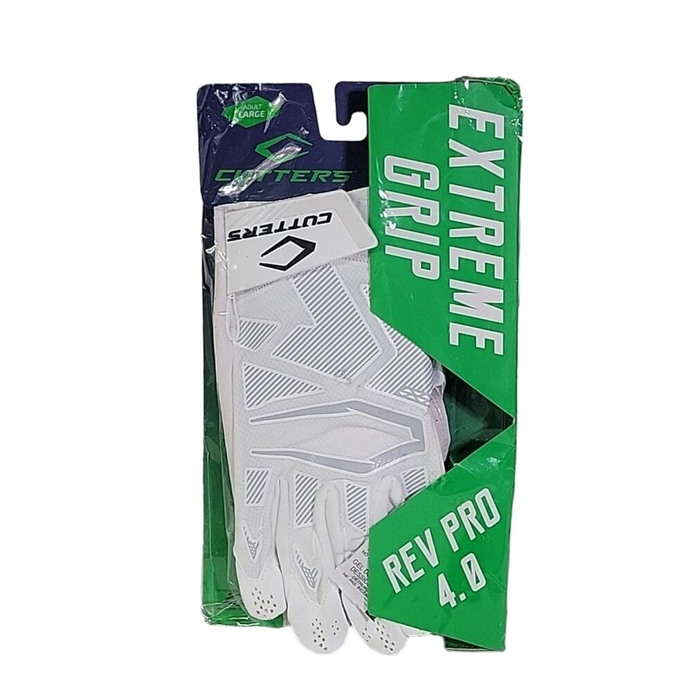 Cutters White Rev Pro 4.0 Receiver Gloves Adult Size Large NEW